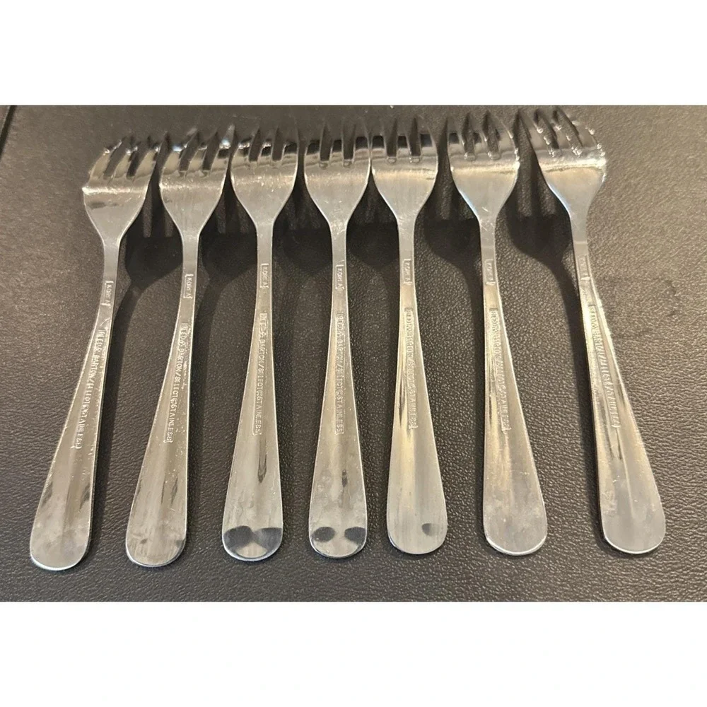 Reed Barton Select Hancock Salad Forks Fork Stainless Steel Korea‎ Set Of 7 VTG